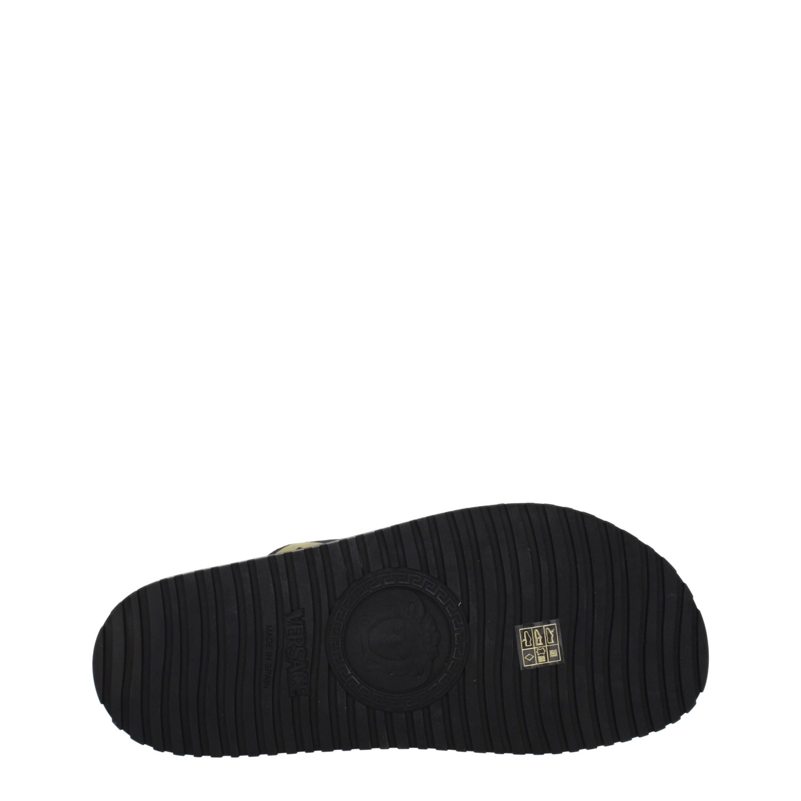 Versace Black Fabric Slippers Sandals Versace