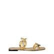 Valentino Garavani Gold Leather Slippers Sandals Valentino Garavani