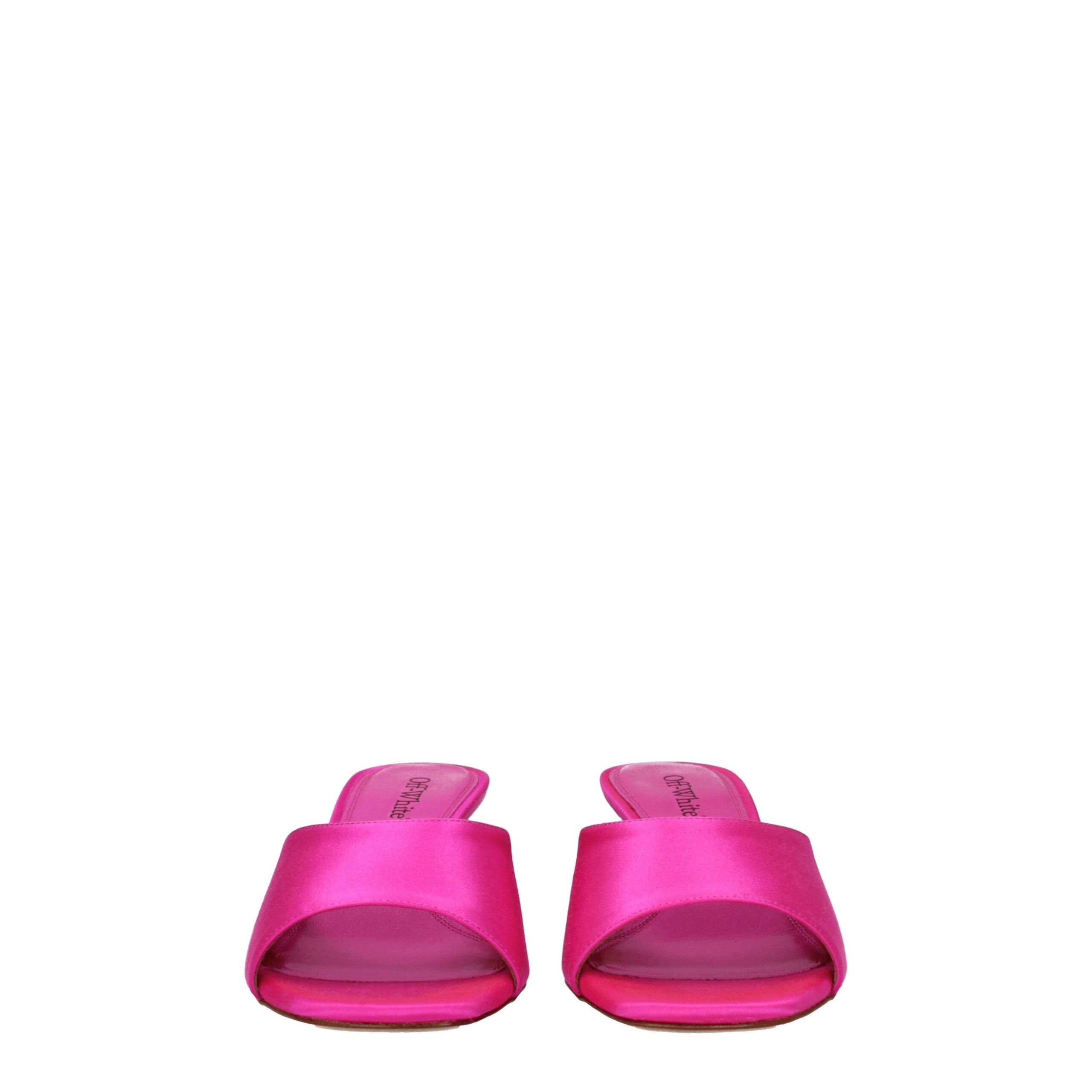 Off-White Pink Satin Stiletto Heels Sandals Off-White