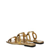 Valentino Garavani Gold Leather Slippers Sandals Valentino Garavani