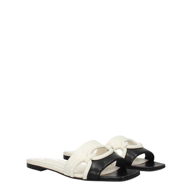 Valentino Garavani Black Leather Slippers Sandals Valentino Garavani