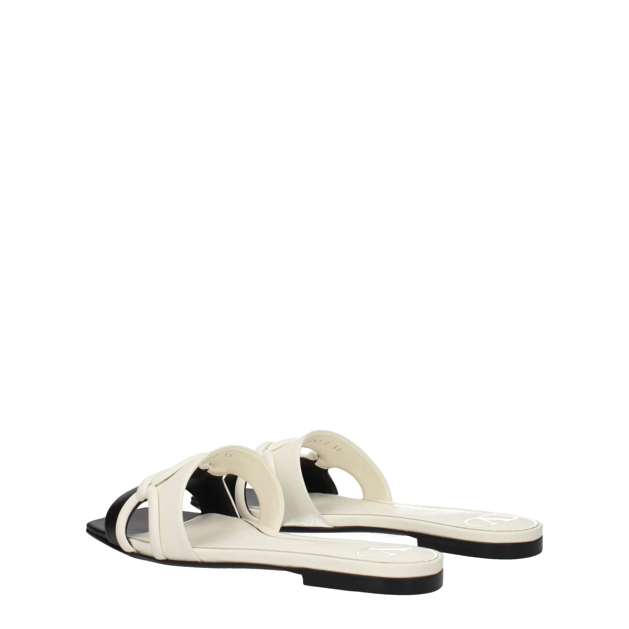 Valentino Garavani Black Leather Slippers Sandals Valentino Garavani