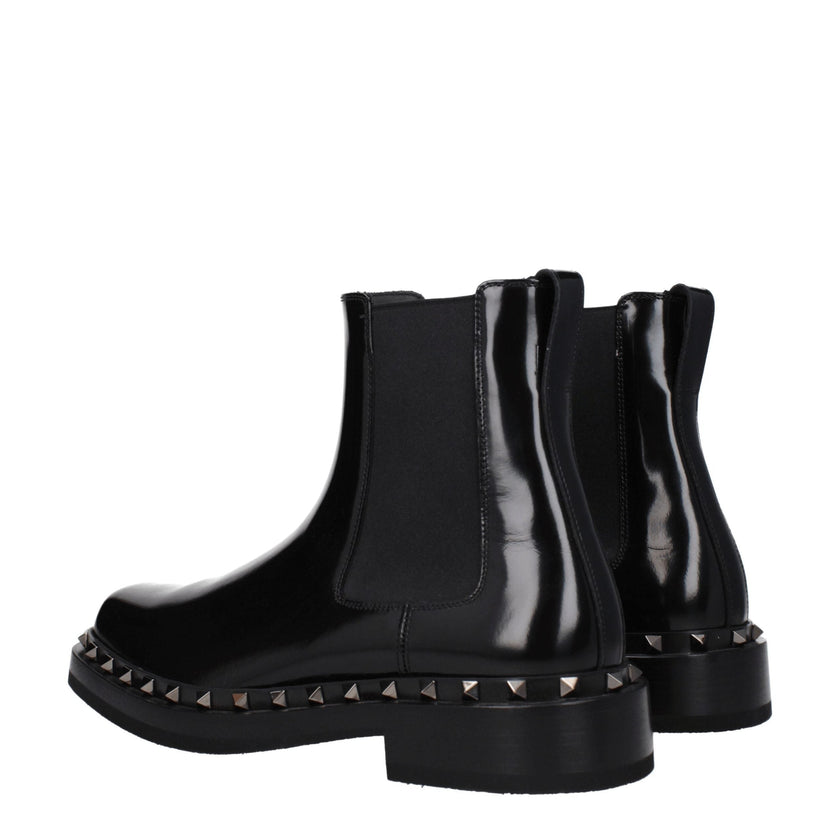 Valentino Garavani Black Leather Ankle Boots Valentino Garavani