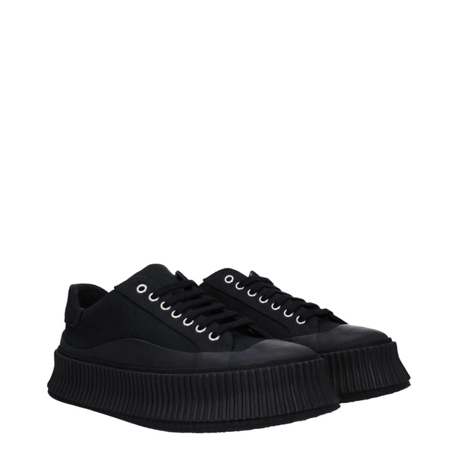 Jil Sander Black Fabric Platform Sneakers Jil Sander