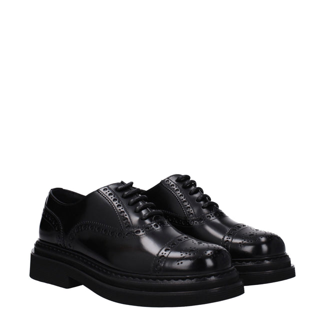 Dolce & Gabbana Black Leather Oxfords And Derbies Dolce & Gabbana