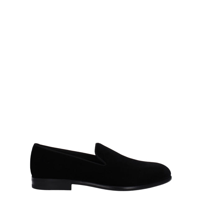Dolce & Gabbana Black Velvet Slip-On Loafers Dolce & Gabbana