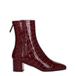 Aquazzura Red Leather Ankle Boots Aquazzura