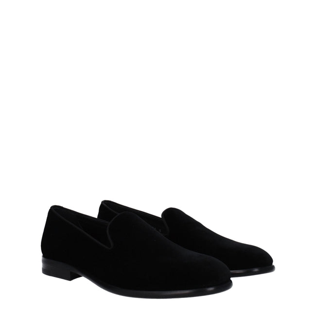 Dolce & Gabbana Black Velvet Slip-On Loafers Dolce & Gabbana