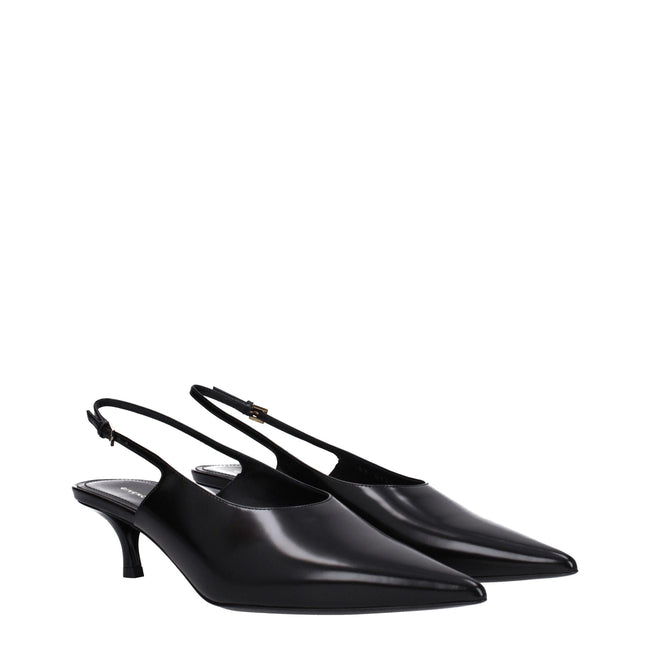 Givenchy Black Leather Mid Heel Pumps Givenchy