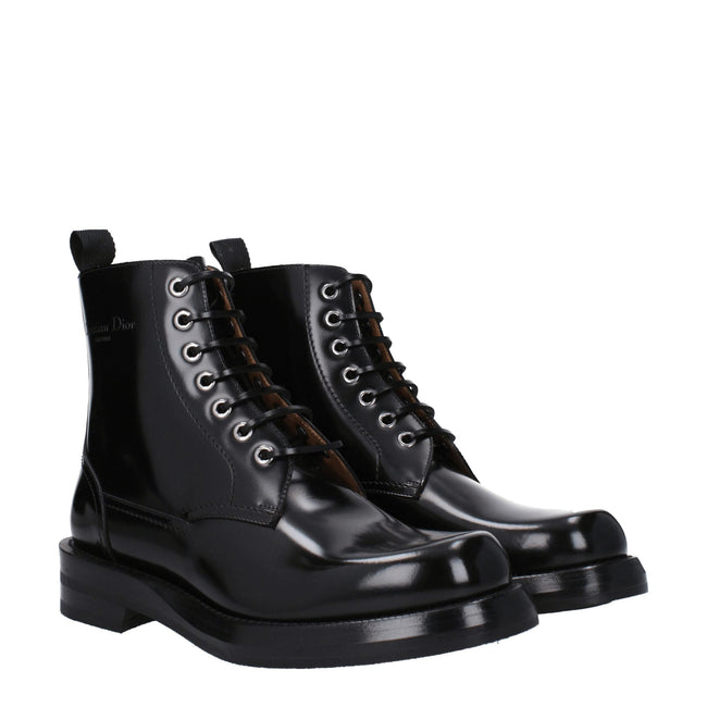 Christian Dior Black Leather Ankle Boots Christian Dior