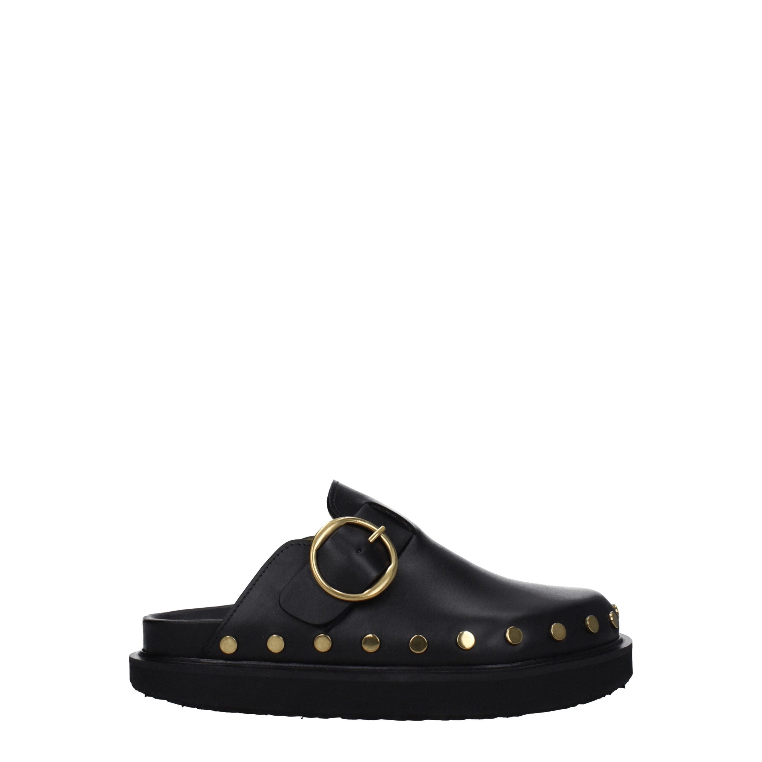 Isabel Marant Black Leather Slippers Sandals Isabel Marant