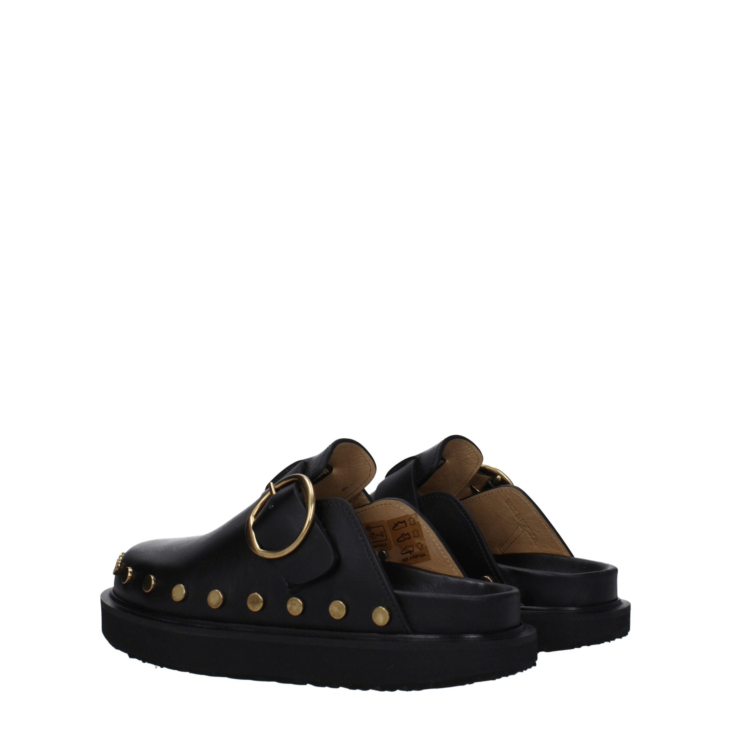 Isabel Marant Black Leather Slippers Sandals Isabel Marant