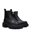 Off-White Black Leather Ankle Boots Off-White