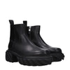 Off-White Black Leather Ankle Boots Off-White