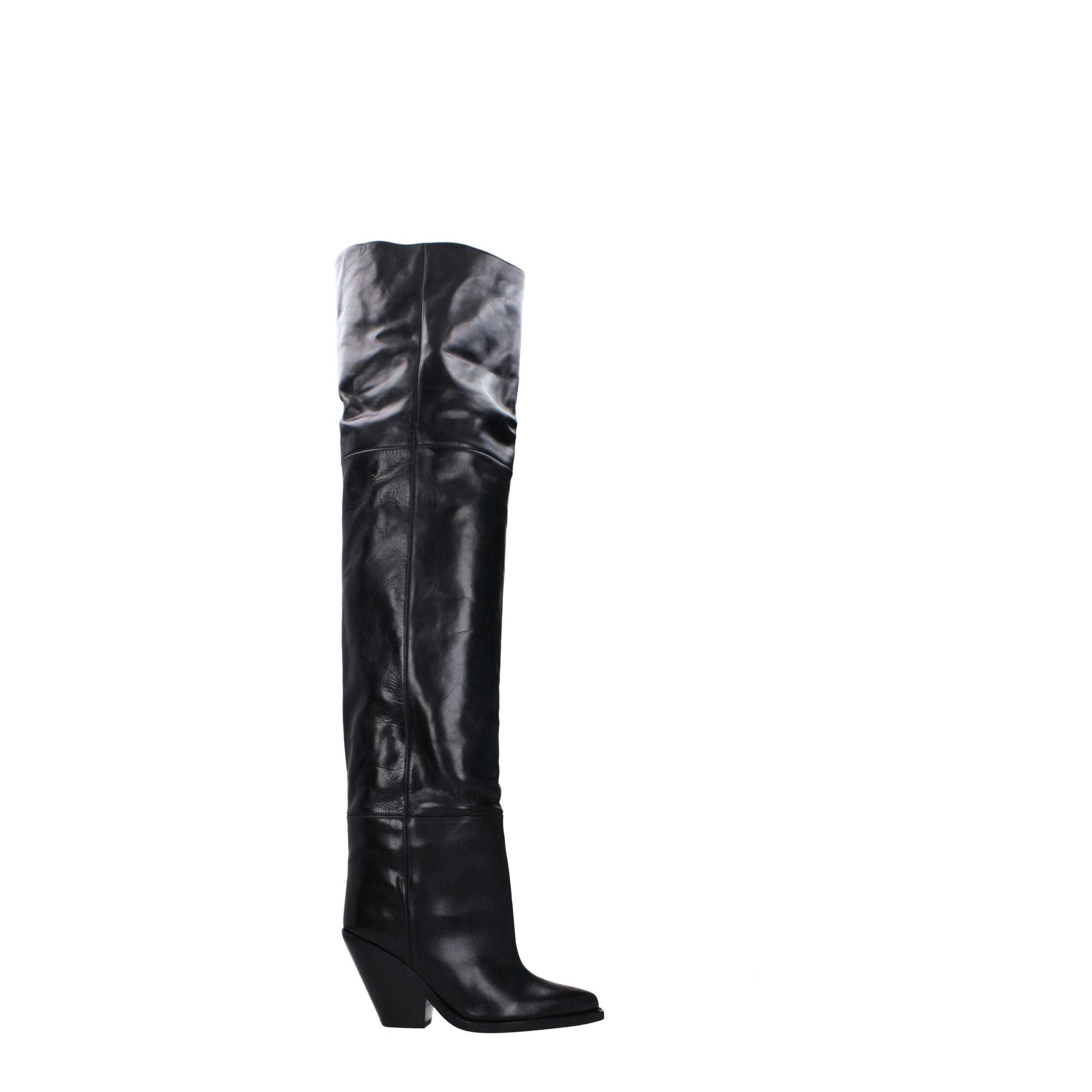 Isabel Marant Black Leather Over The Knee Isabel Marant