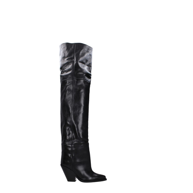 Isabel Marant Black Leather Over The Knee Isabel Marant