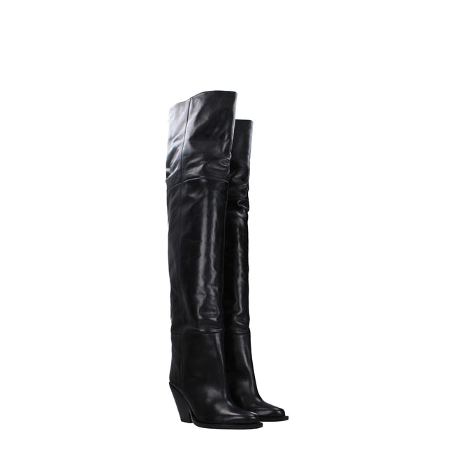 Isabel Marant Black Leather Over The Knee Isabel Marant