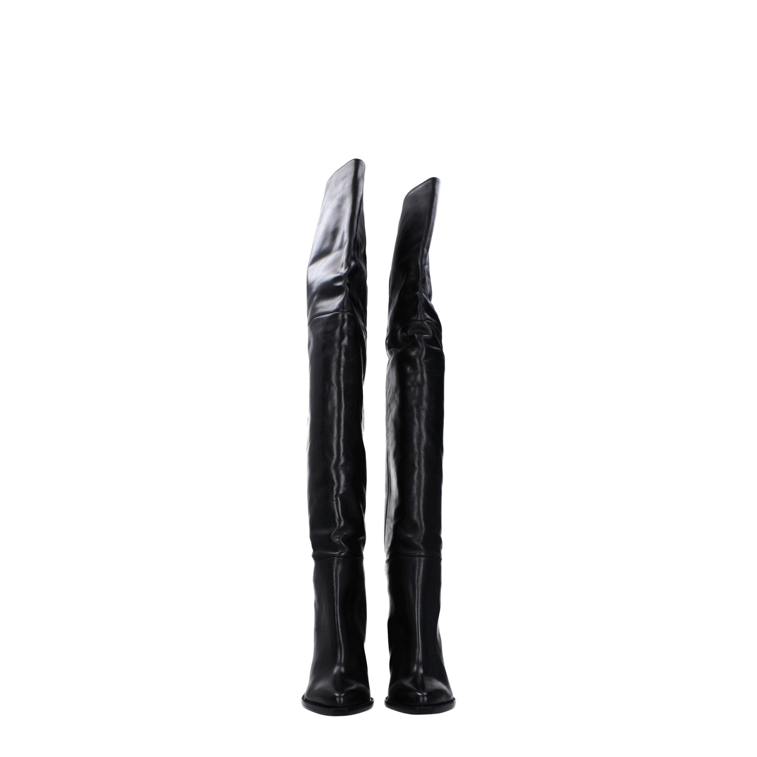 Isabel Marant Black Leather Over The Knee Isabel Marant