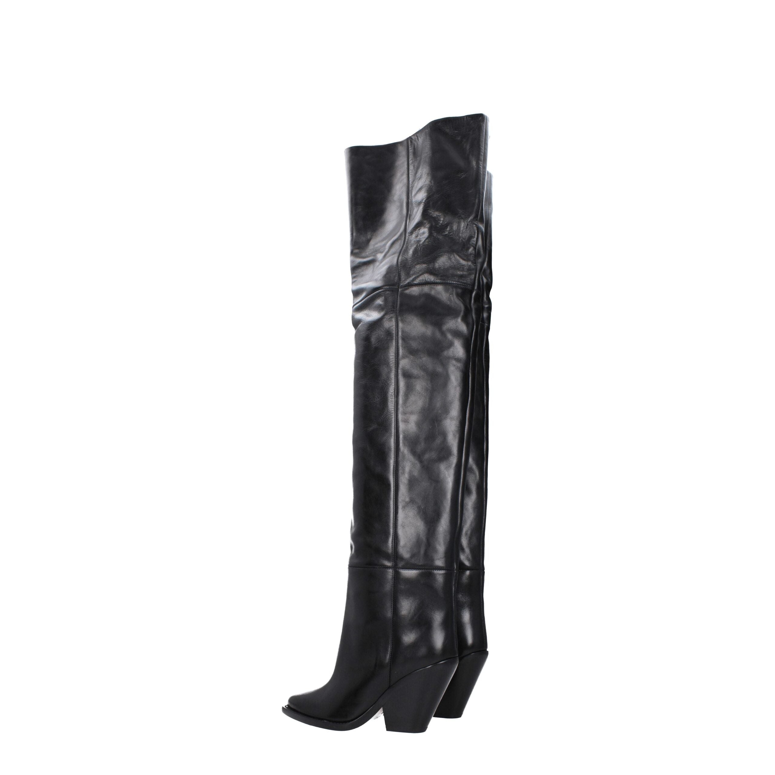 Isabel Marant Black Leather Over The Knee Isabel Marant