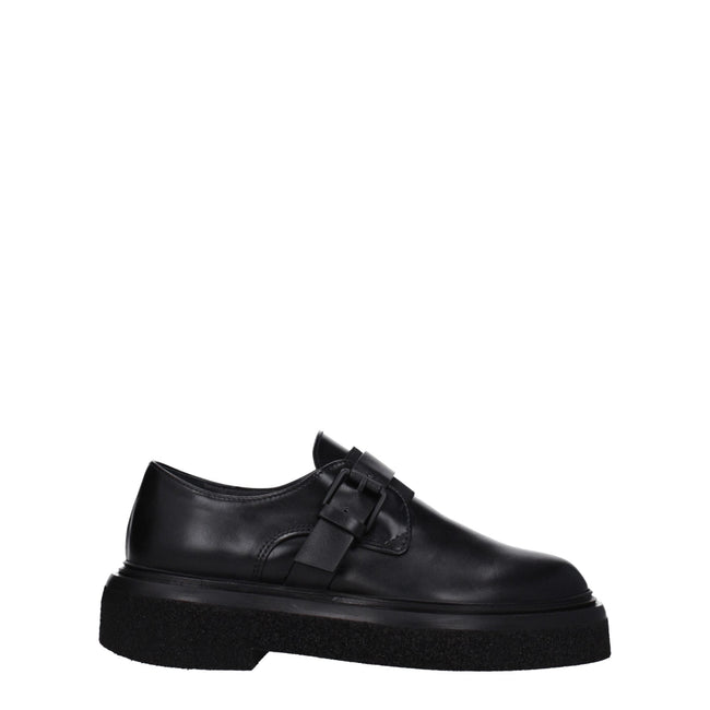 Max Mara Black Leather Oxfords And Derbies Max Mara