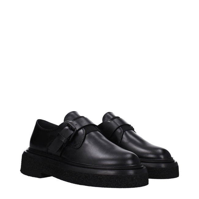 Max Mara Black Leather Oxfords And Derbies Max Mara