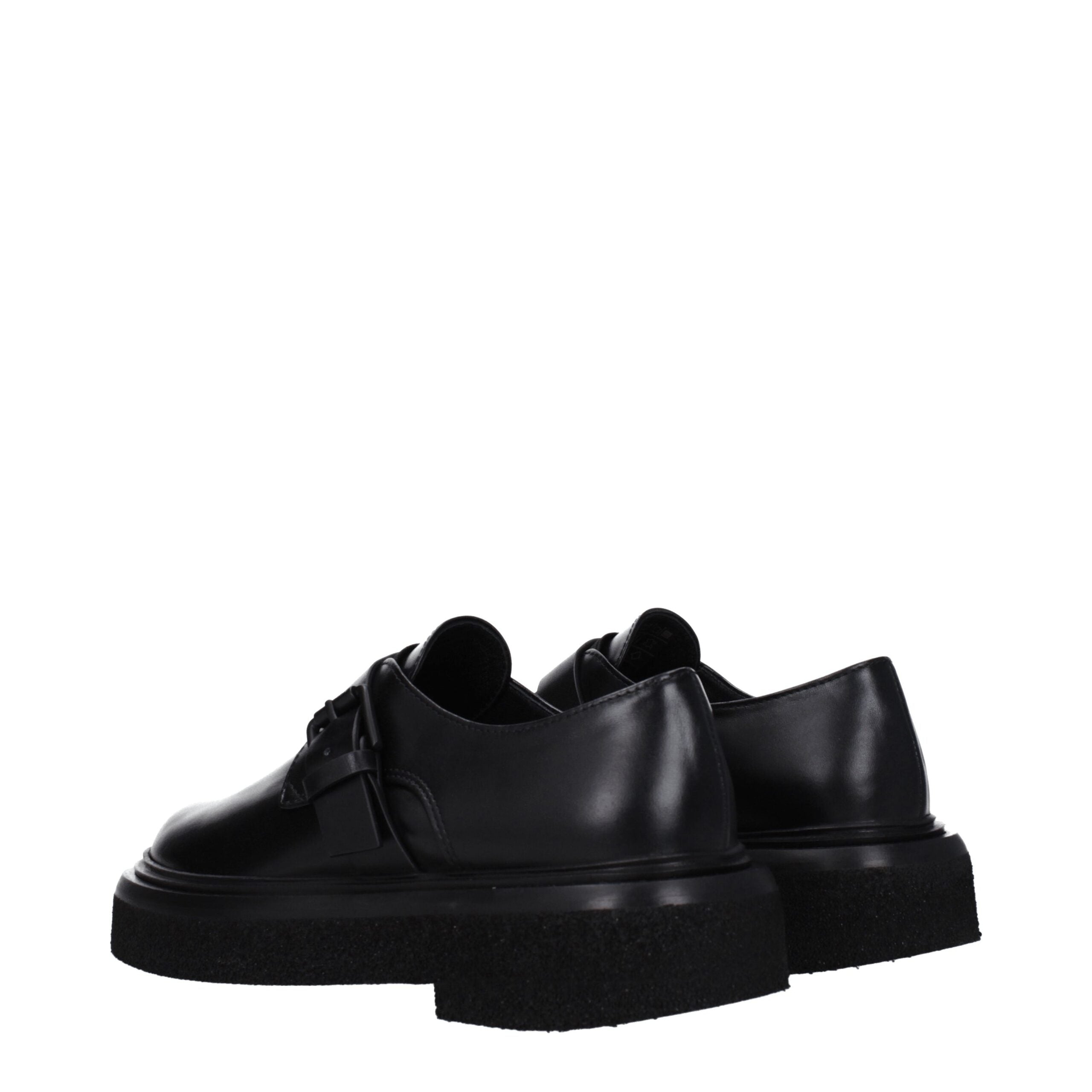 Max Mara Black Leather Oxfords And Derbies Max Mara