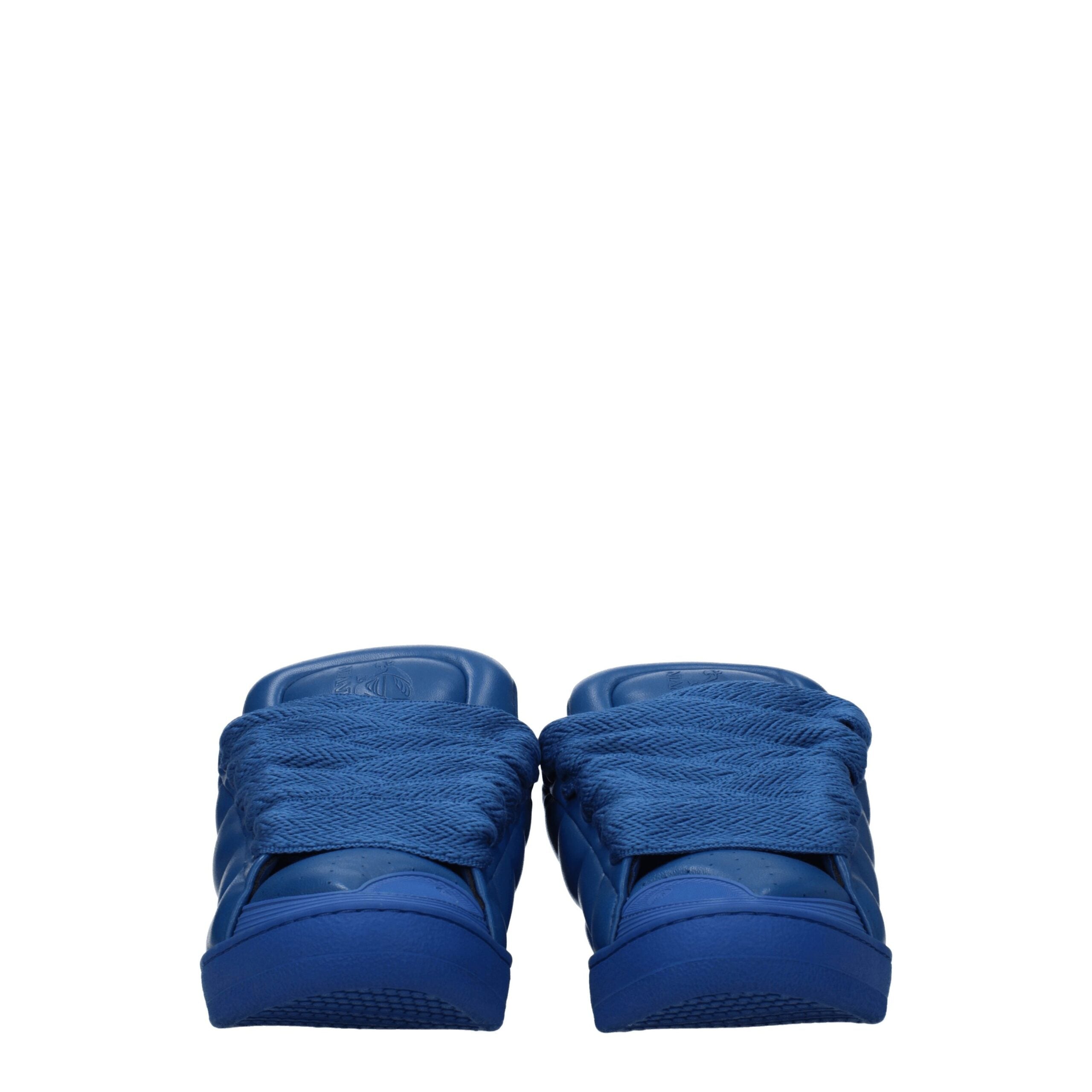 Lanvin Blue Leather Low Tops Lanvin