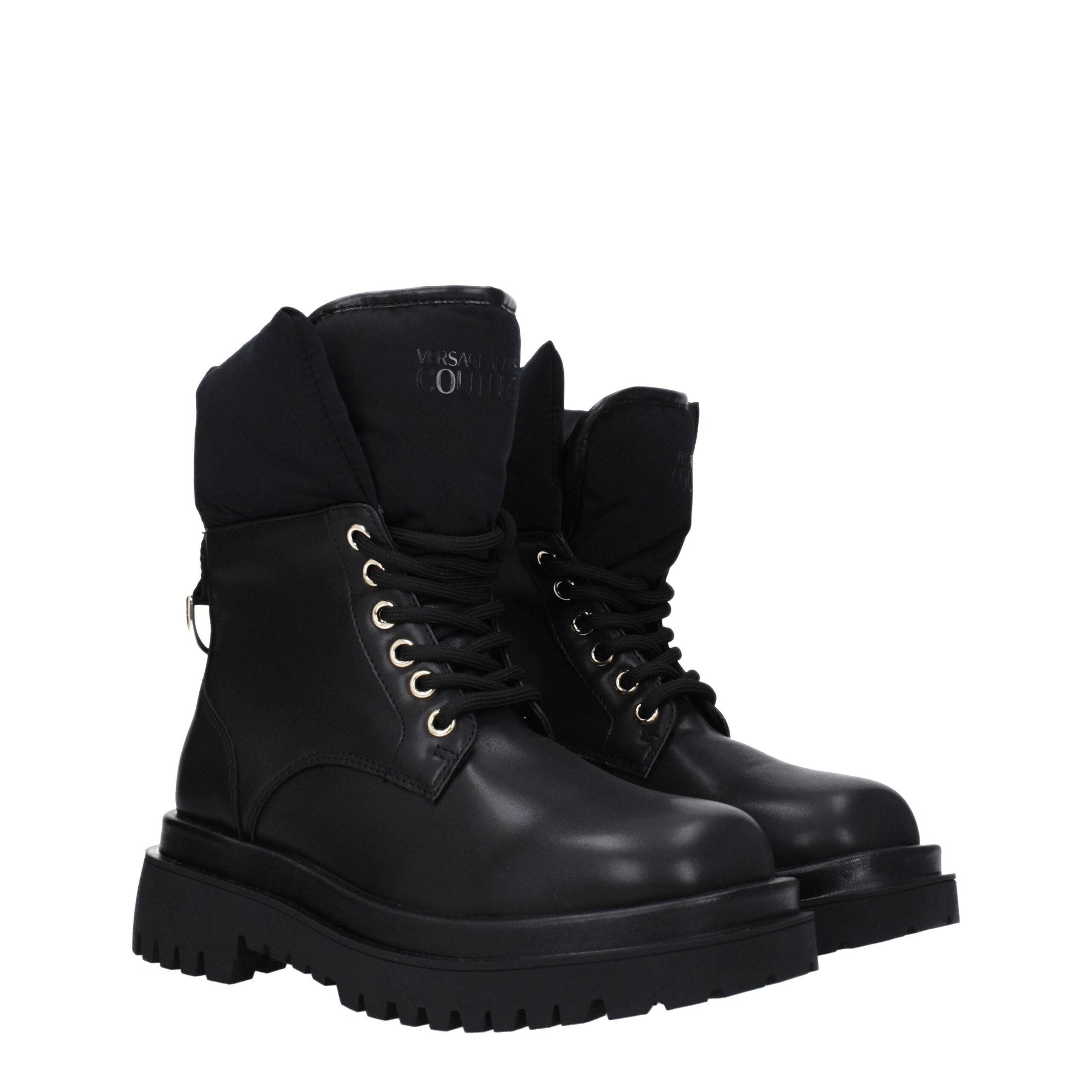 Versace Jeans Black Polyethylene Ankle Boots Versace Jeans