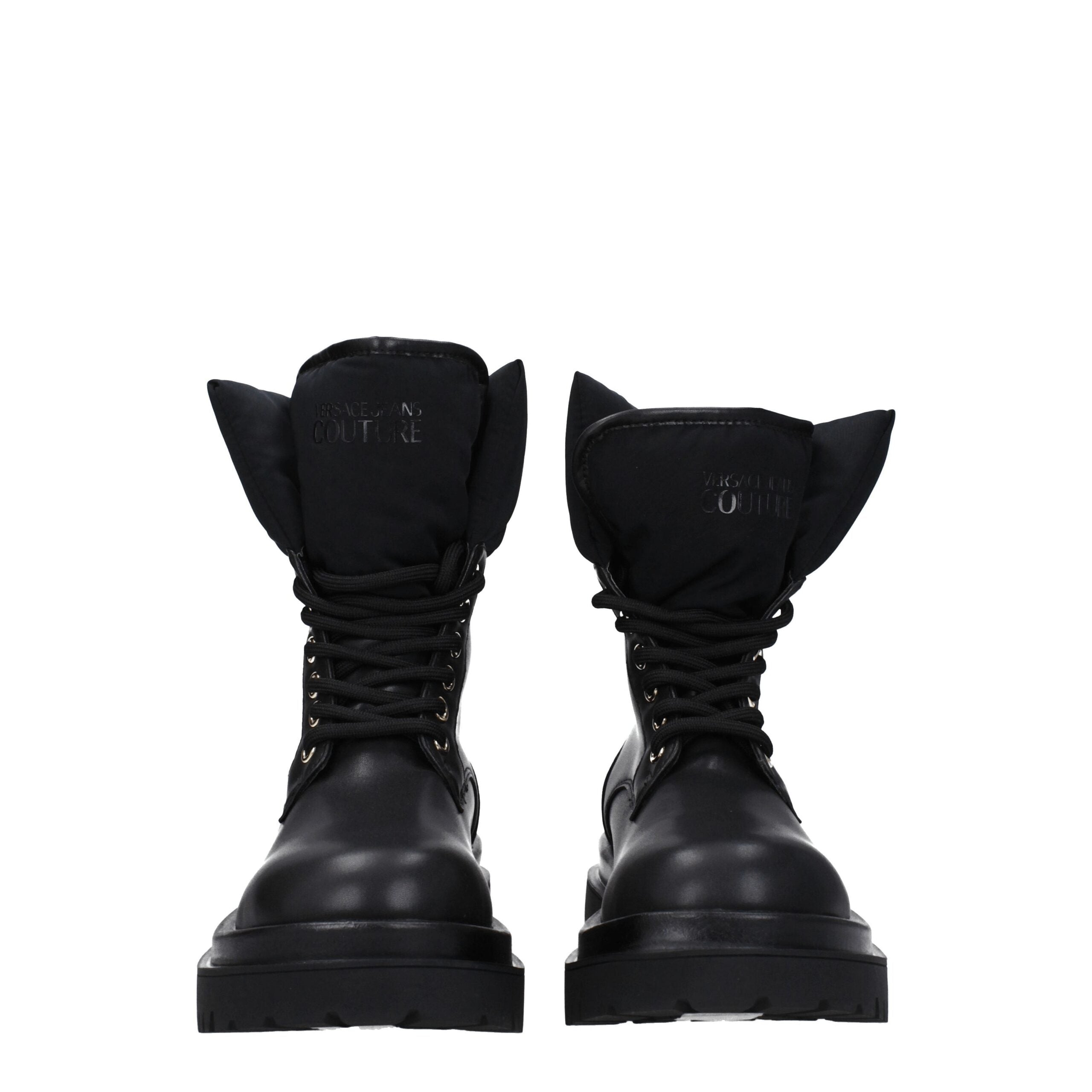 Versace Jeans Black Polyethylene Ankle Boots Versace Jeans
