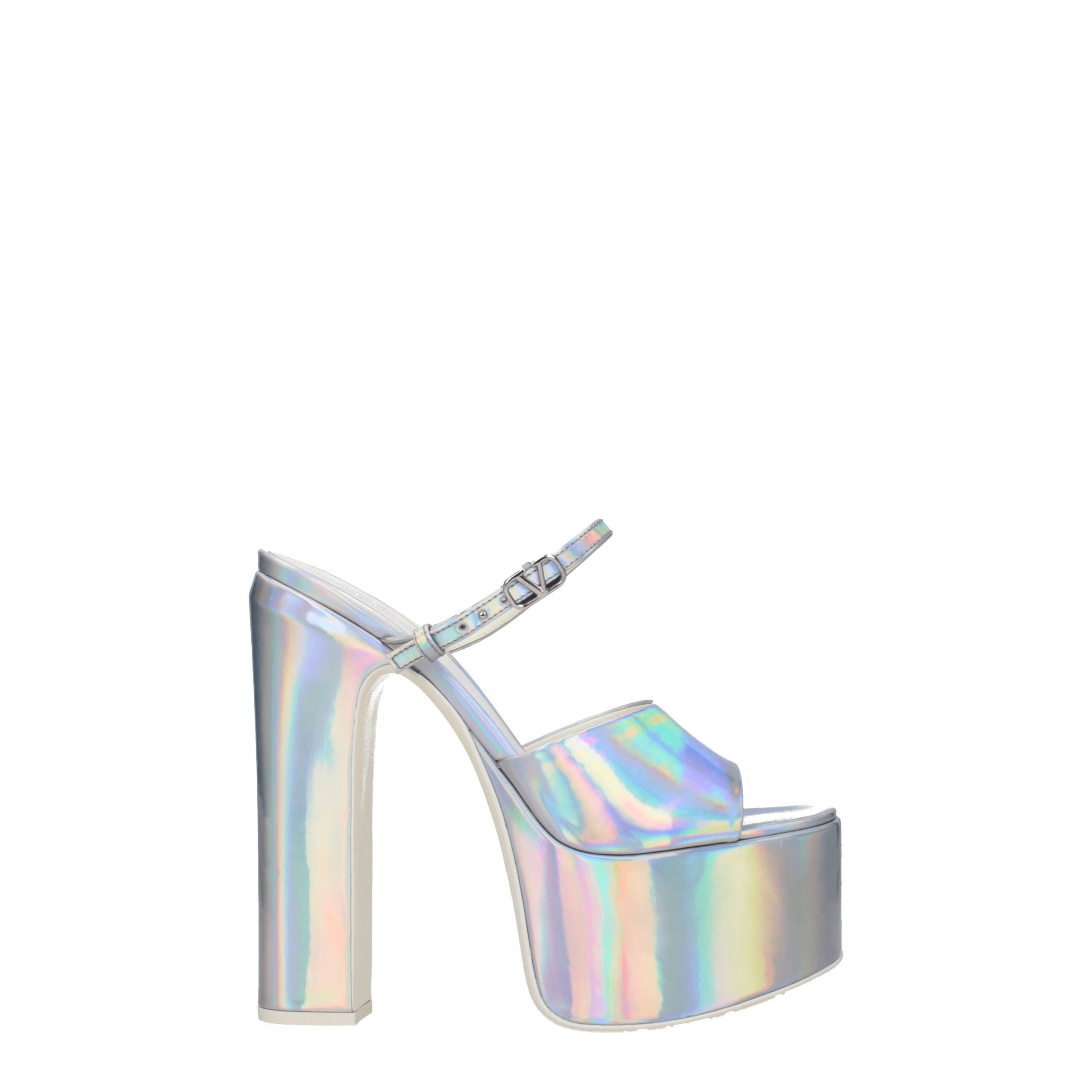 Valentino Garavani Gray Leather Platforms Valentino Garavani
