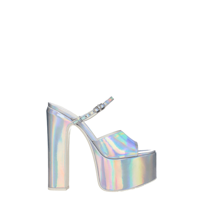 Valentino Garavani Gray Leather Platforms Valentino Garavani