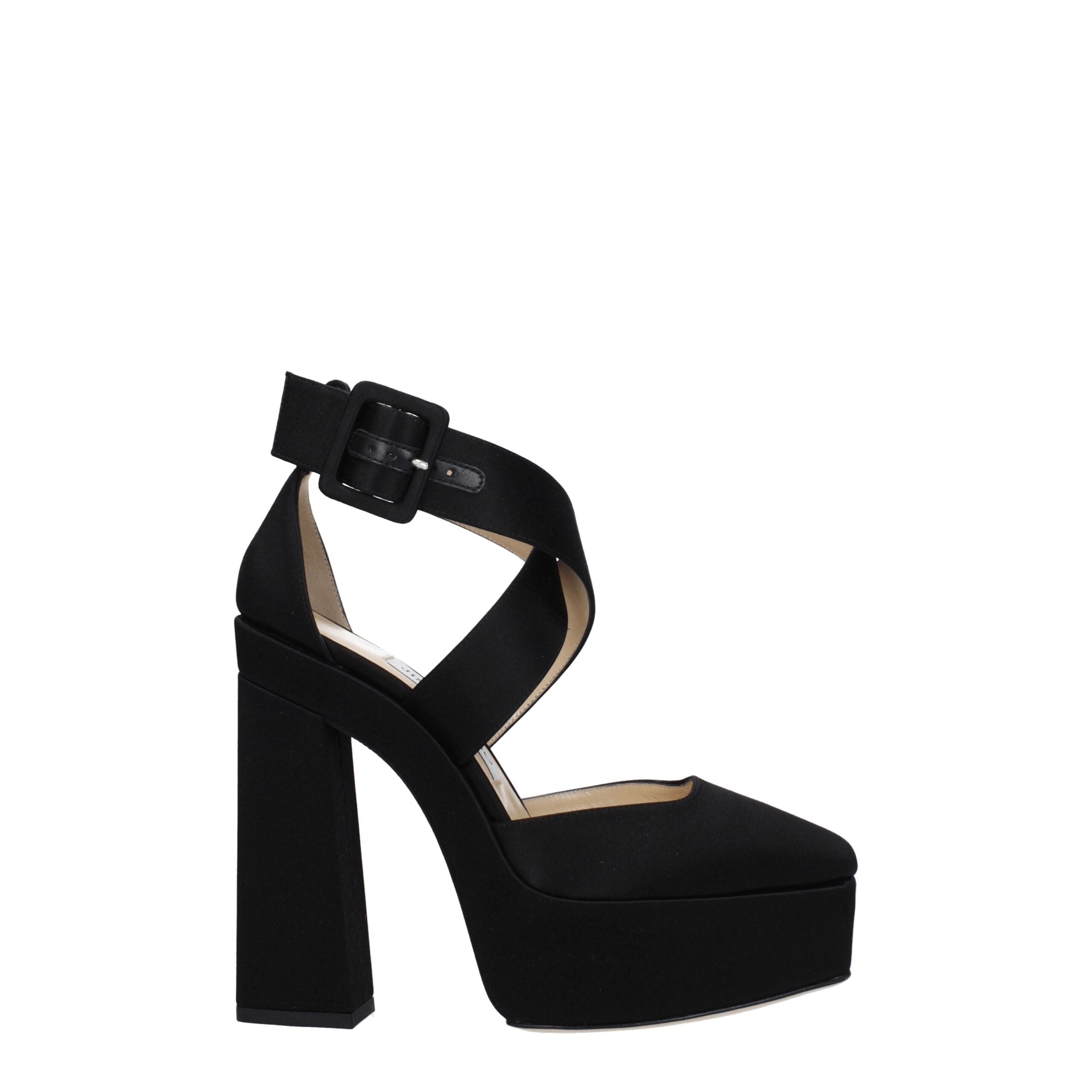 Jimmy Choo Black Satin Platforms Jimmy Choo