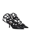 Valentino Garavani Black Leather Stiletto Heels Sandals Valentino Garavani