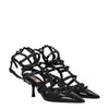 Valentino Garavani Black Leather Stiletto Heels Sandals Valentino Garavani