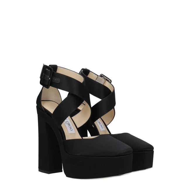 Jimmy Choo Black Satin Platforms Jimmy Choo