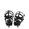 Valentino Garavani Black Leather Stiletto Heels Sandals Valentino Garavani