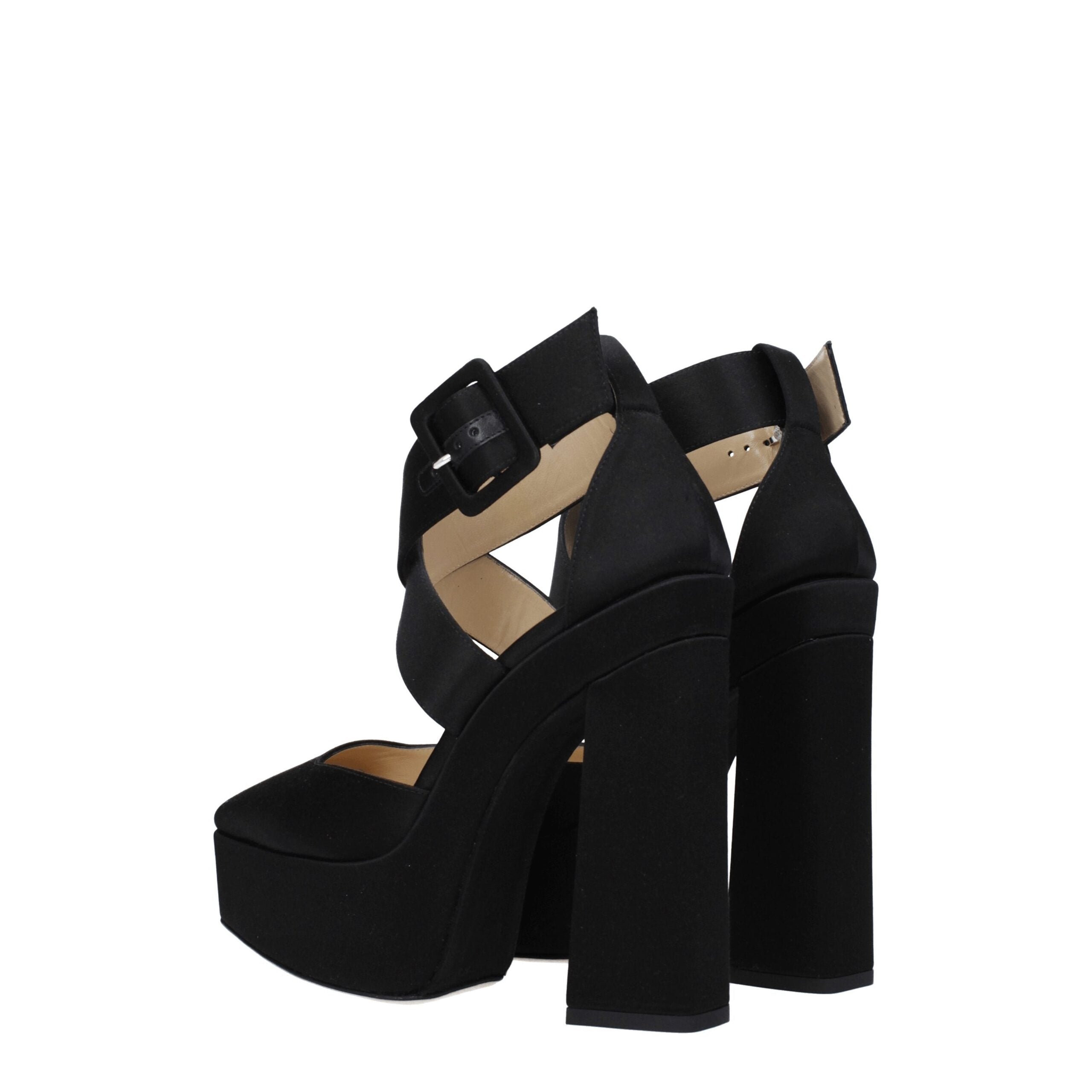 Jimmy Choo Black Satin Platforms Jimmy Choo