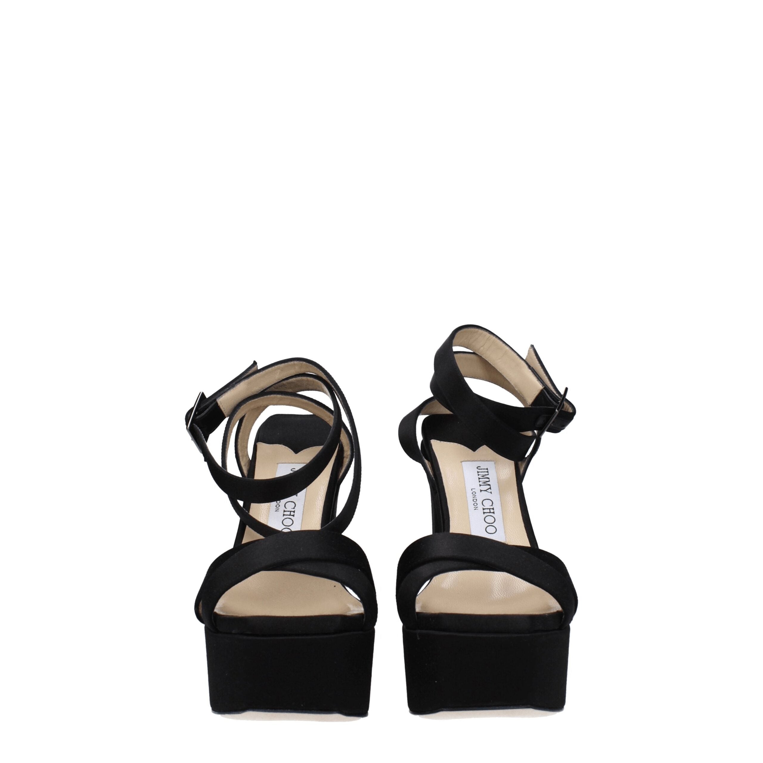 Jimmy Choo Black Satin Platforms Jimmy Choo