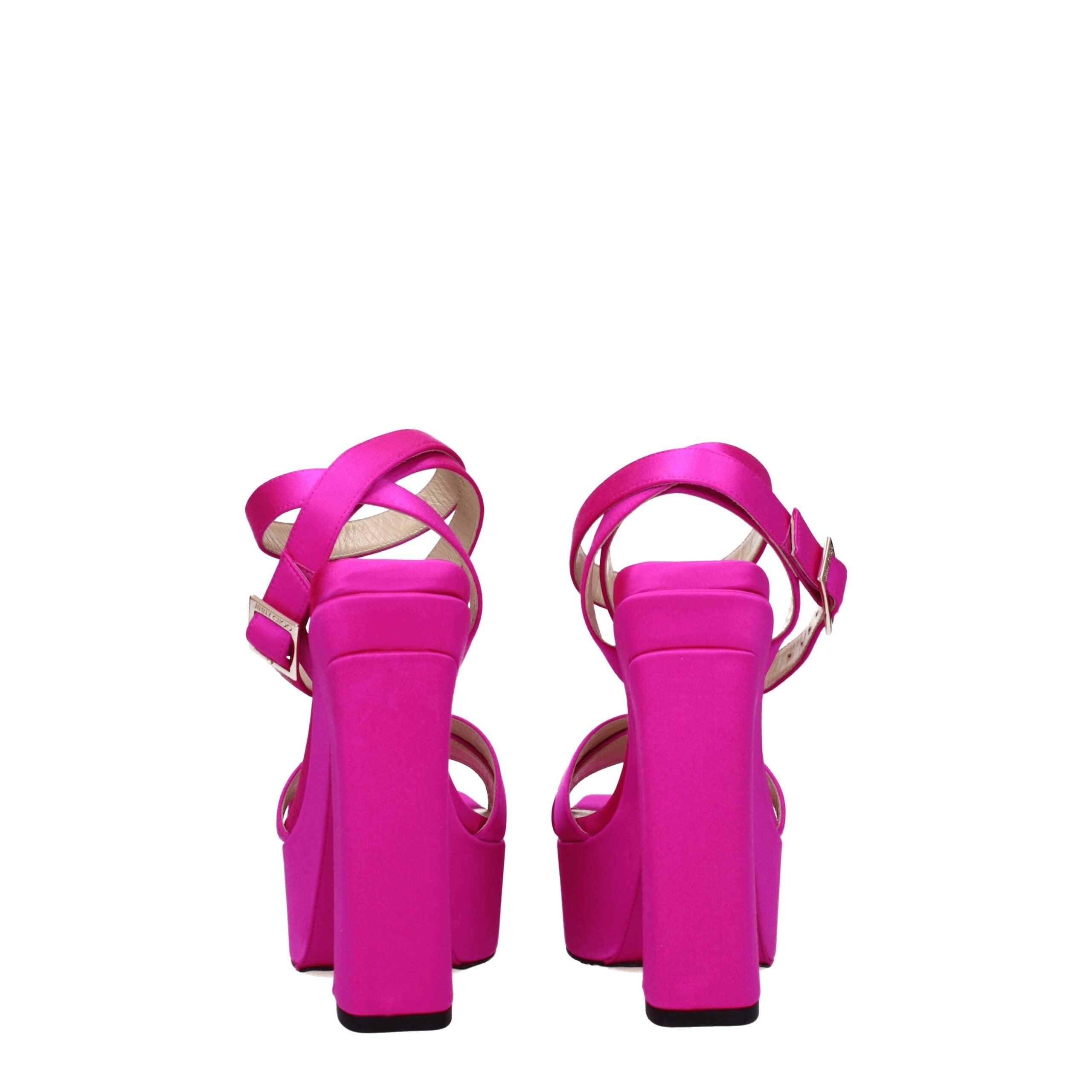 Jimmy Choo Pink Satin Platforms Jimmy Choo
