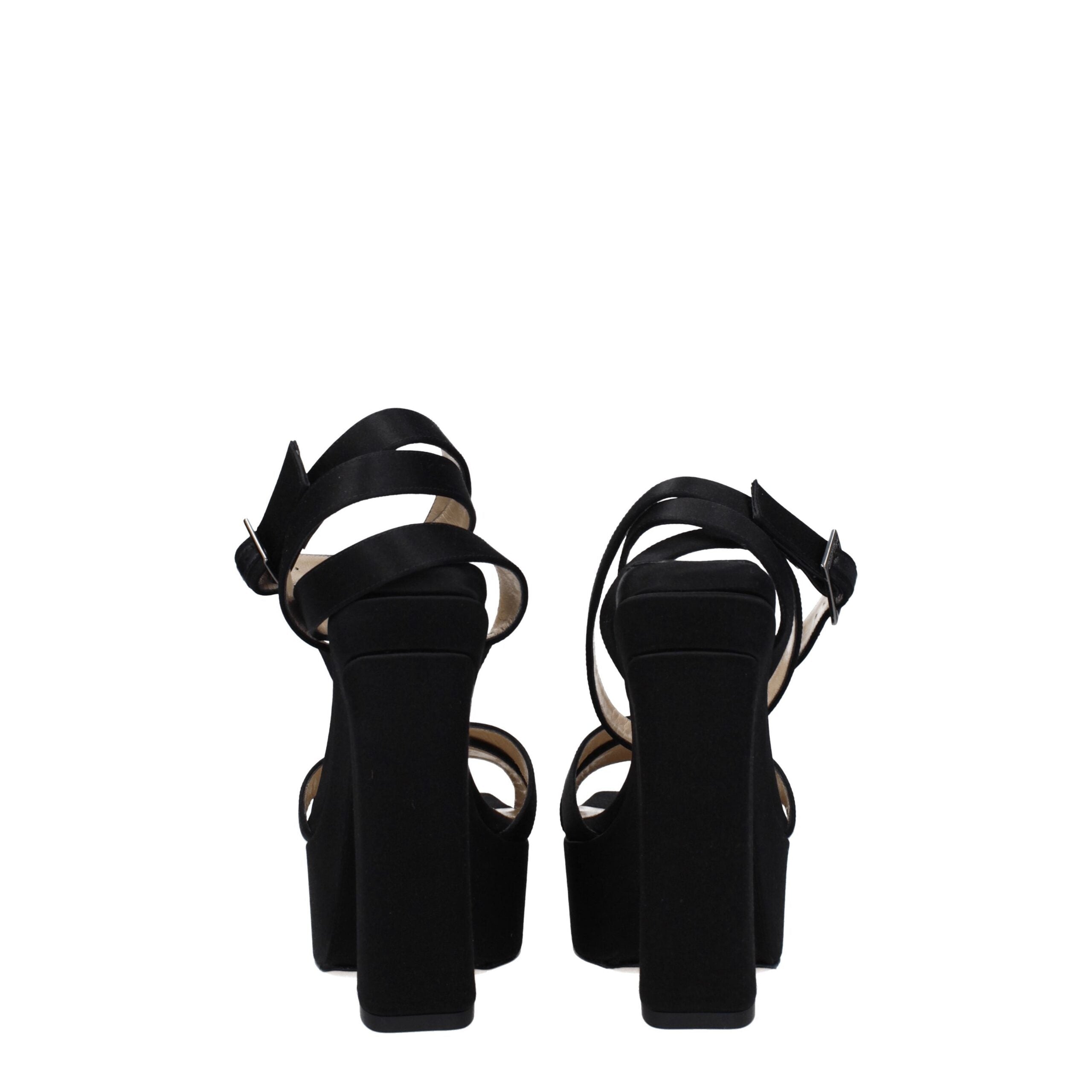 Jimmy Choo Black Satin Platforms Jimmy Choo