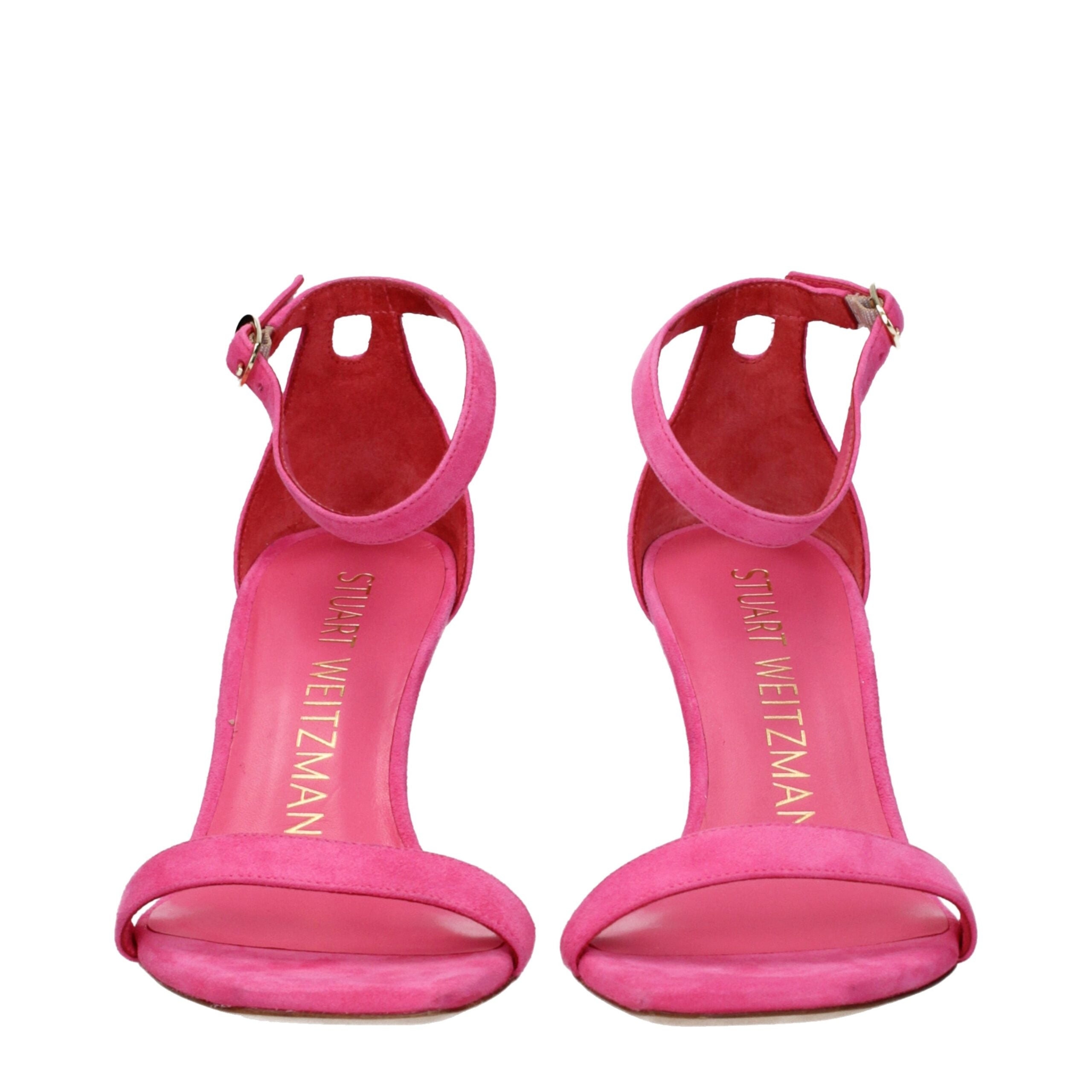 Stuart Weitzman Pink Leather Stiletto Heels Sandals Stuart Weitzman