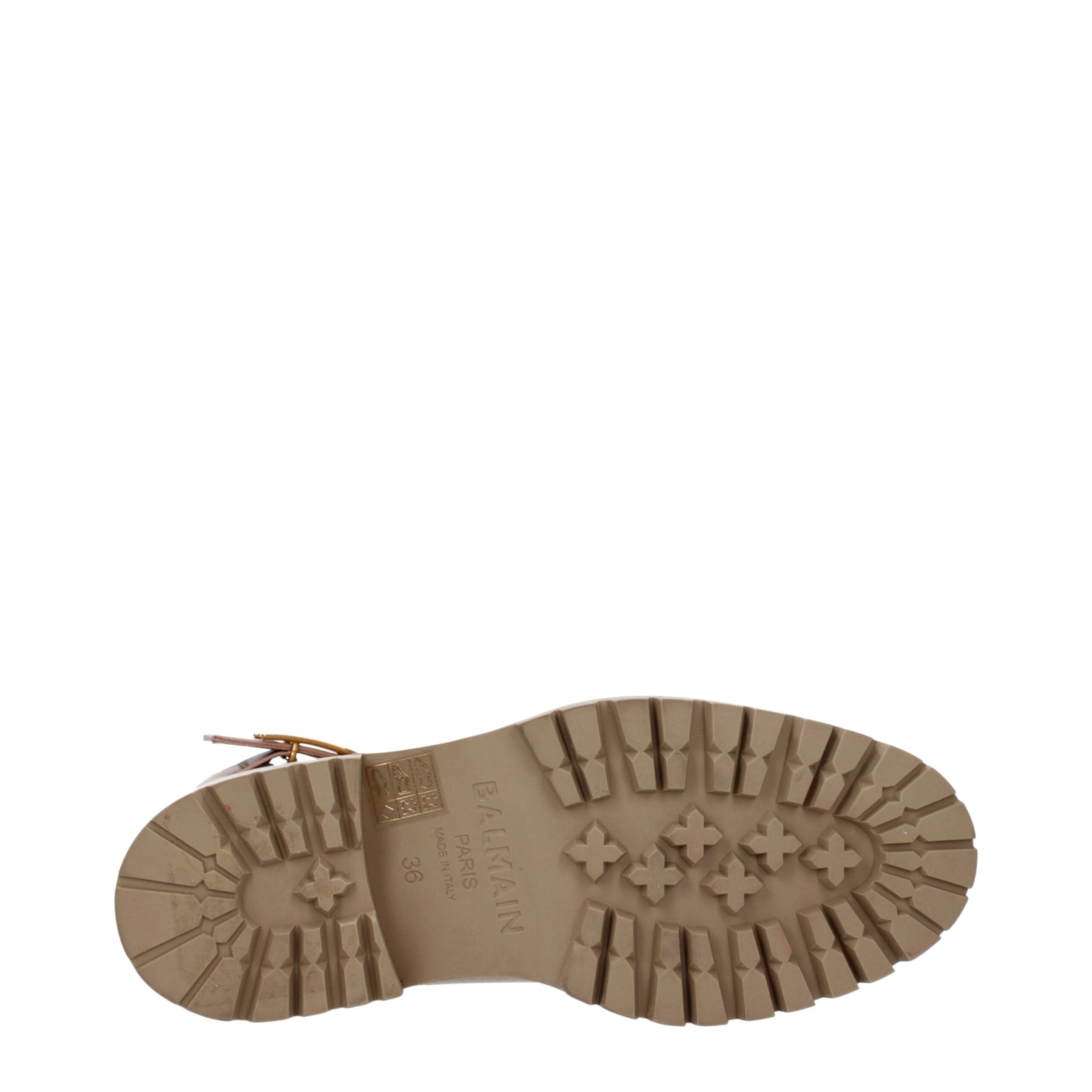Balmain Beige Leather Ankle Boots Balmain