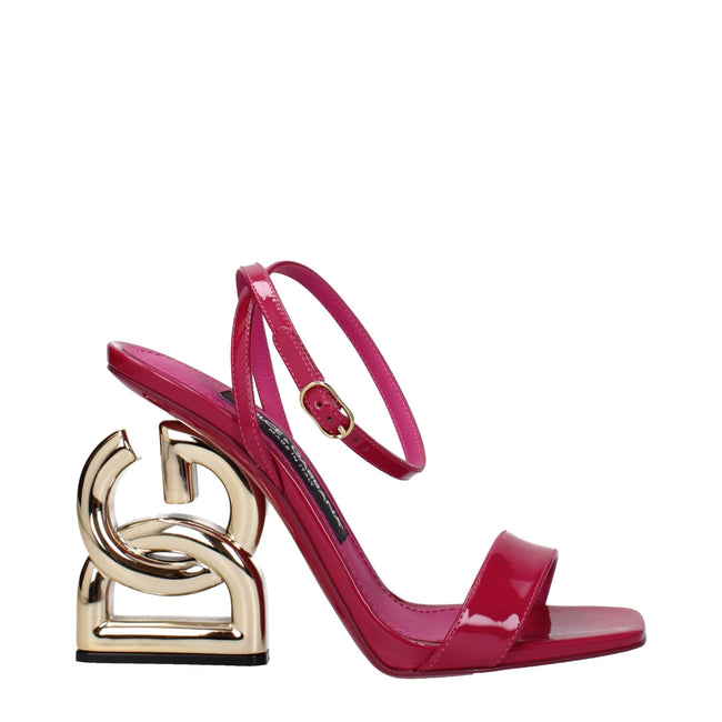 Dolce & Gabbana Pink Leather Stiletto Heels Sandals Dolce & Gabbana