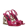 Dolce & Gabbana Pink Leather Stiletto Heels Sandals Dolce & Gabbana