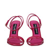 Dolce & Gabbana Pink Leather Stiletto Heels Sandals Dolce & Gabbana