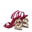 Dolce & Gabbana Pink Leather Stiletto Heels Sandals Dolce & Gabbana