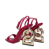 Dolce & Gabbana Pink Leather Stiletto Heels Sandals Dolce & Gabbana