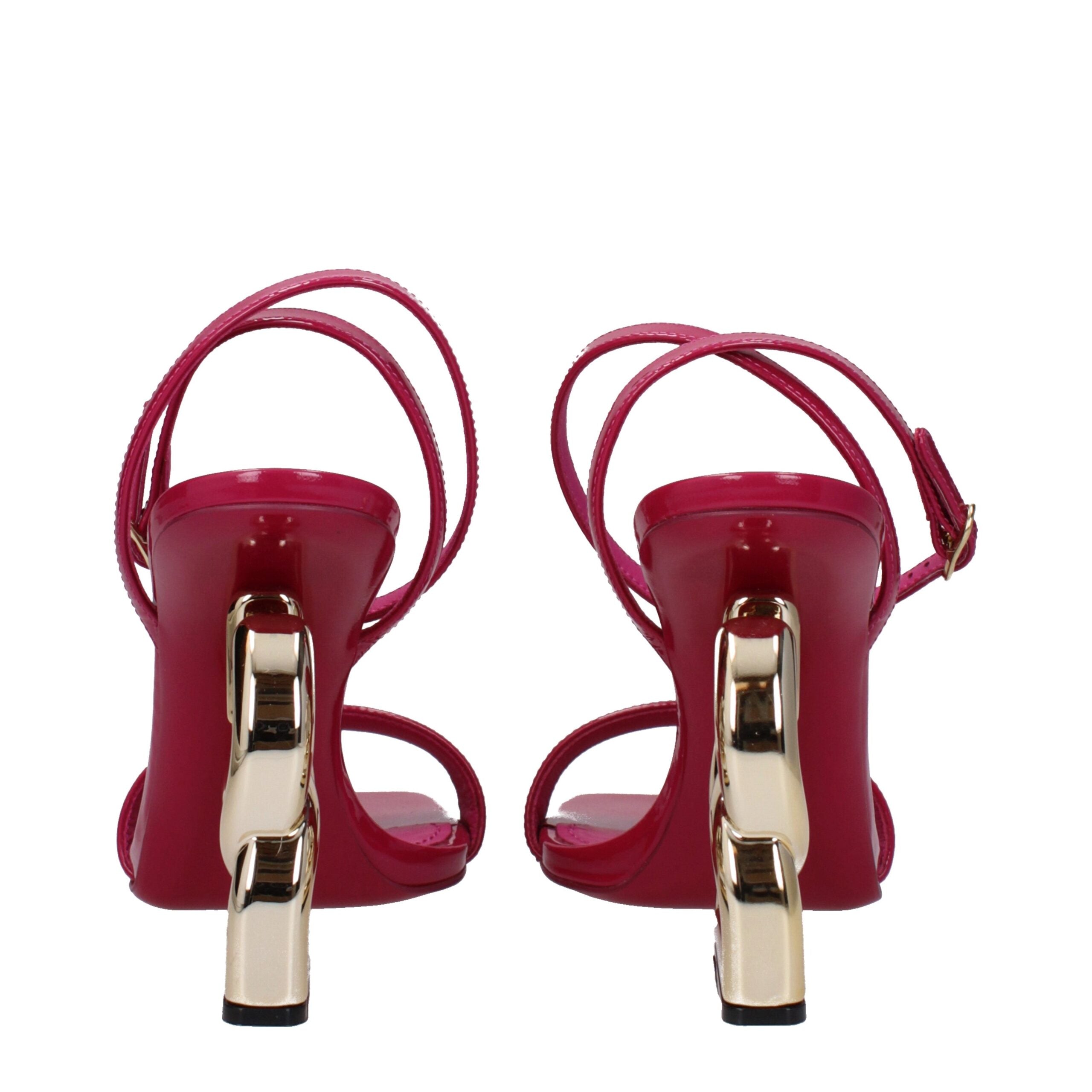 Dolce & Gabbana Pink Leather Stiletto Heels Sandals Dolce & Gabbana