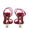 Dolce & Gabbana Pink Leather Stiletto Heels Sandals Dolce & Gabbana