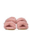 Max Mara Pink Fur Flat Sandals Max Mara